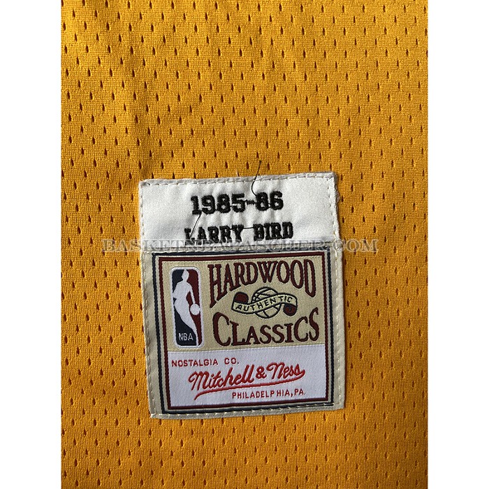 Maillot Boston Celtics Larry Bird NO 33 Mitchell & Ness 1985-86 Jaune